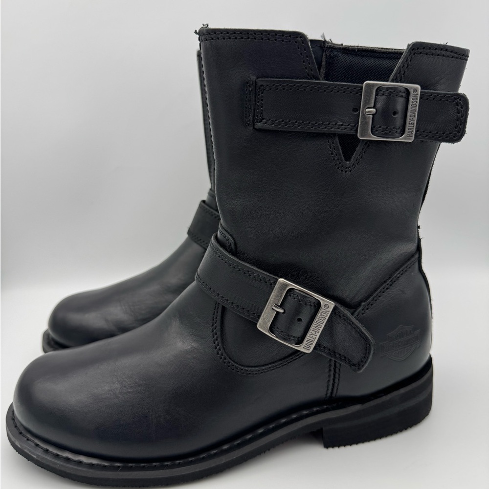 Harley-Davidson Women's 10 Barlyn 6-Inch Engineer Black Motorcycle Boots, D84721 - Picture 2 of 13